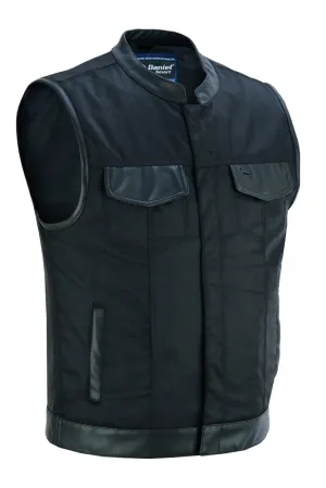 Scoop Collar Utility Mens Textile Vest