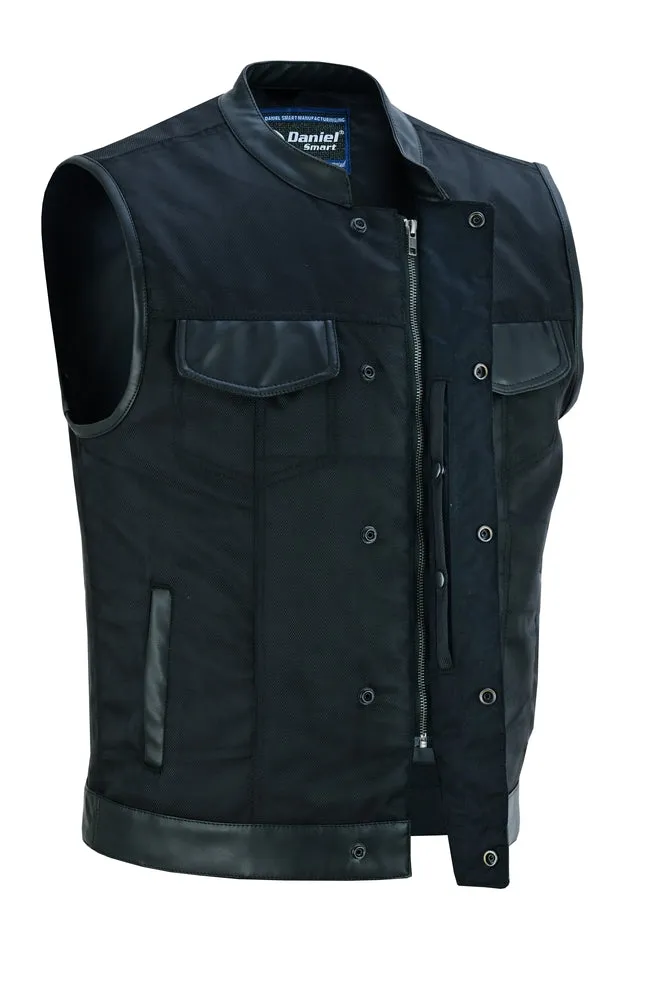 Scoop Collar Utility Mens Textile Vest