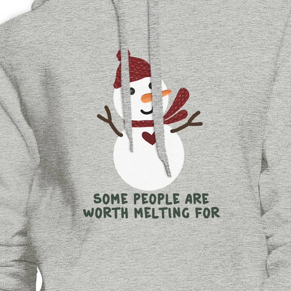 Some People Are Worth Melting For Snowman Grey Hoodie