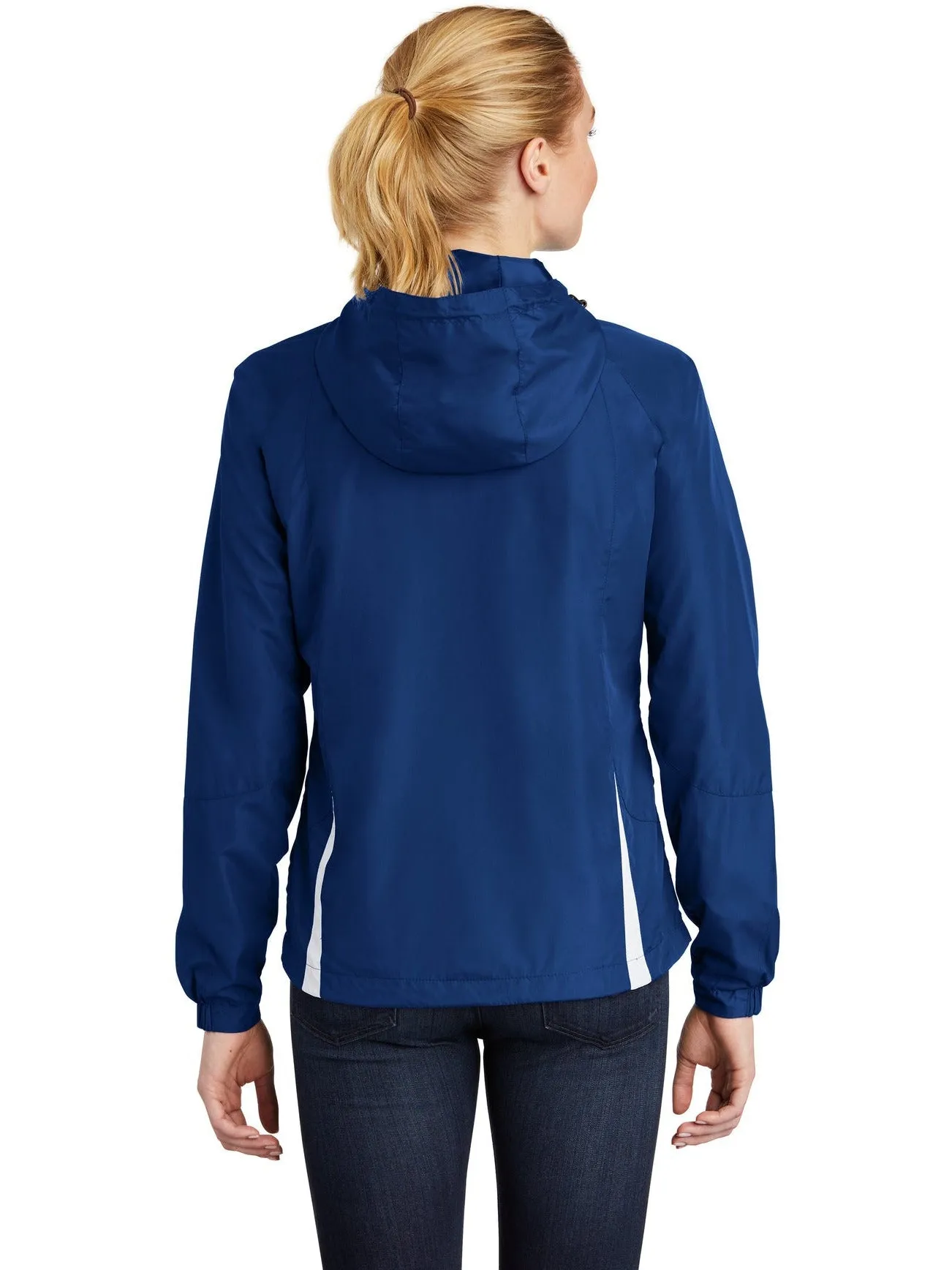 Sport-Tek Ladies Colorblock Hooded Raglan Jacket