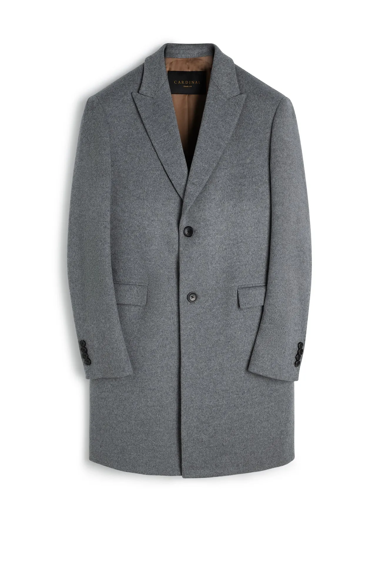 SUTTON LIGHT GREY WOOL TOPCOAT