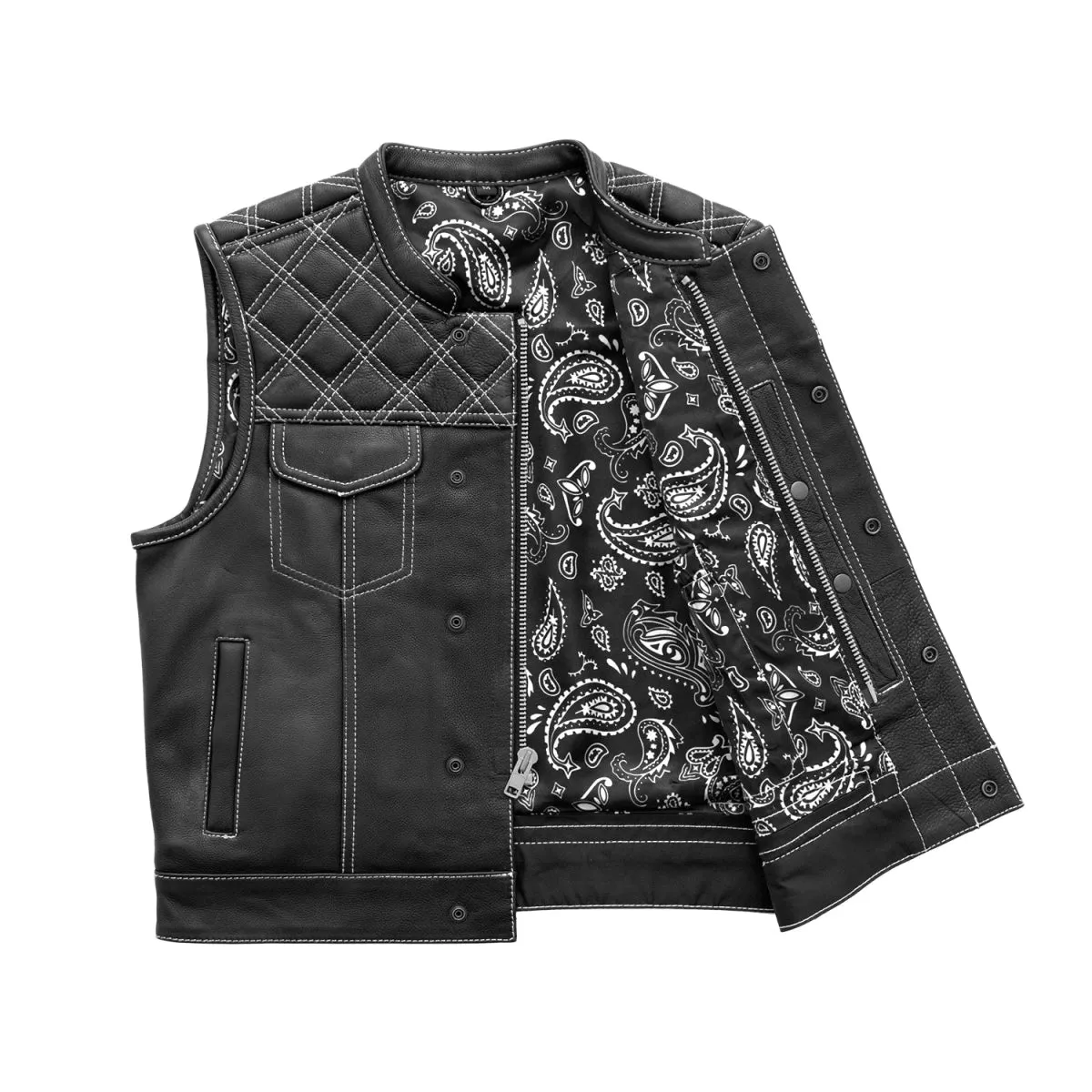 Upside Men's Club Style Leather Vest