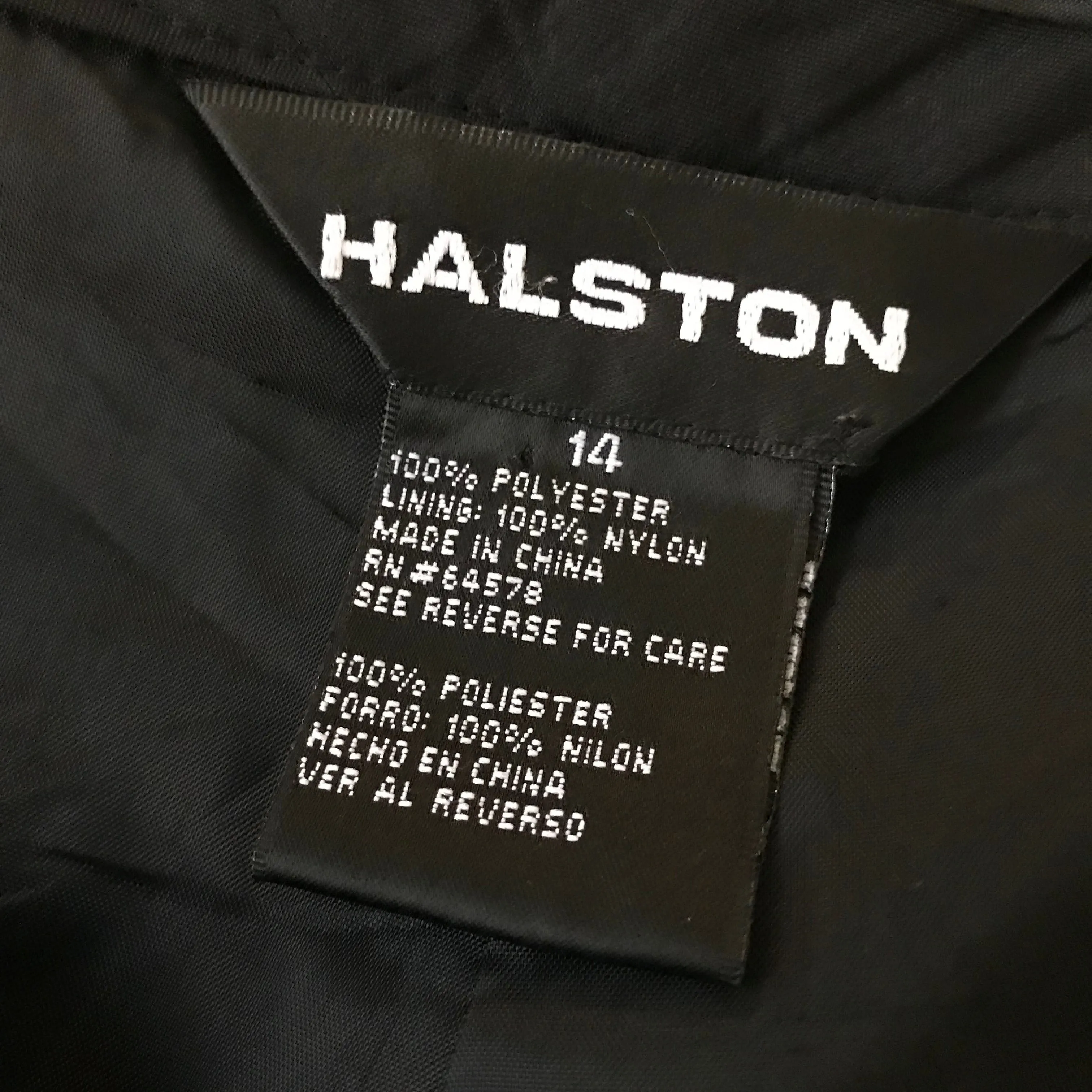 Vintage 1980s Black Halston Pleated Dress Pants