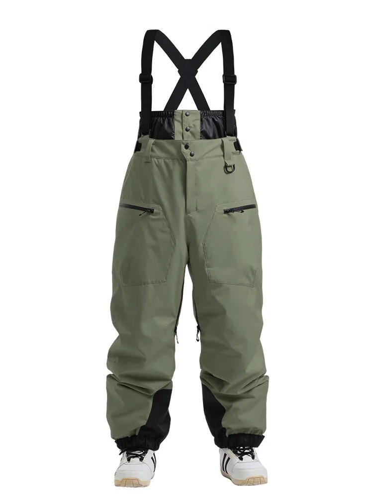 Women's Gsou Snow Durable Mountain Pro All Function Cargo Snow Bibs Pants