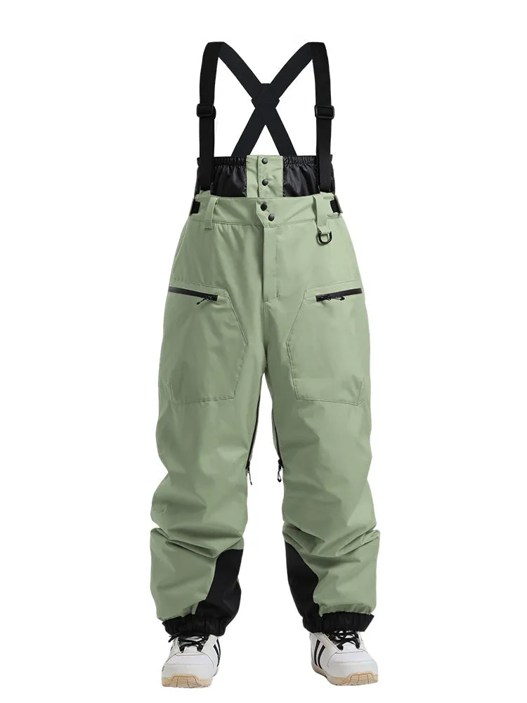 Women's Gsou Snow Durable Mountain Pro All Function Cargo Snow Bibs Pants