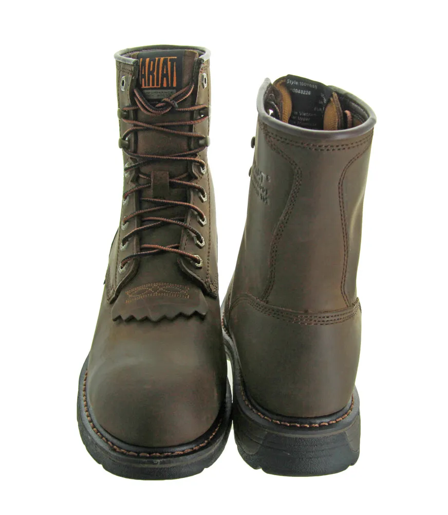 Workhog 8'' Oily Distress Brn CT WP by Ariat