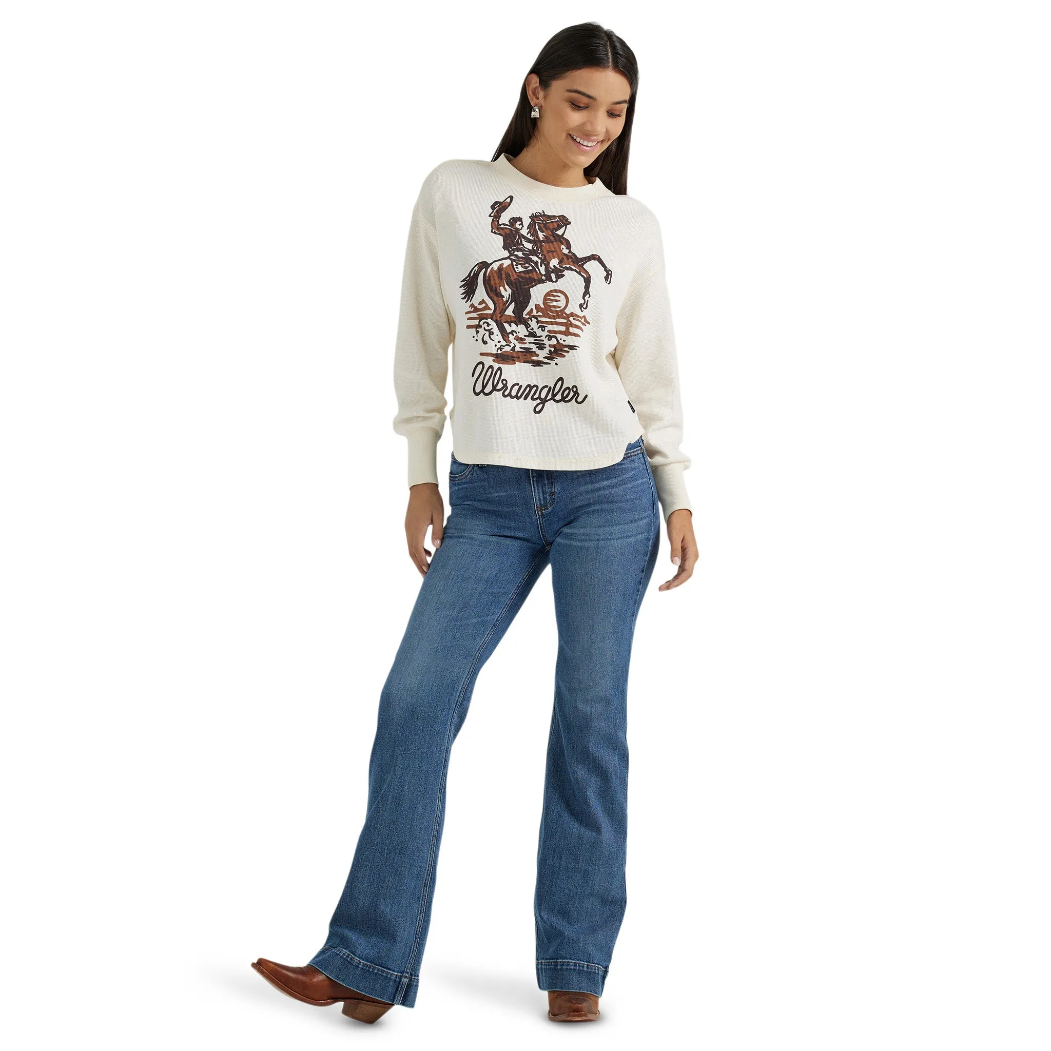 Wrangler Women's White Buck Thermal Shirt