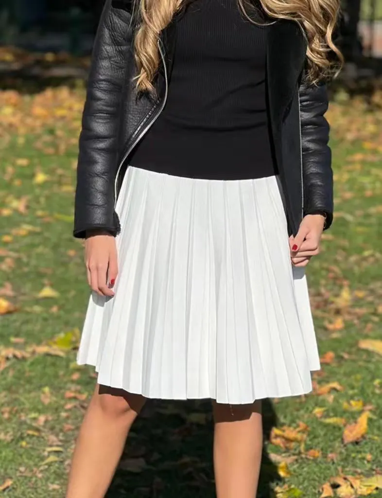 Y2K Classic Pleated High Waist Knitted Skirt